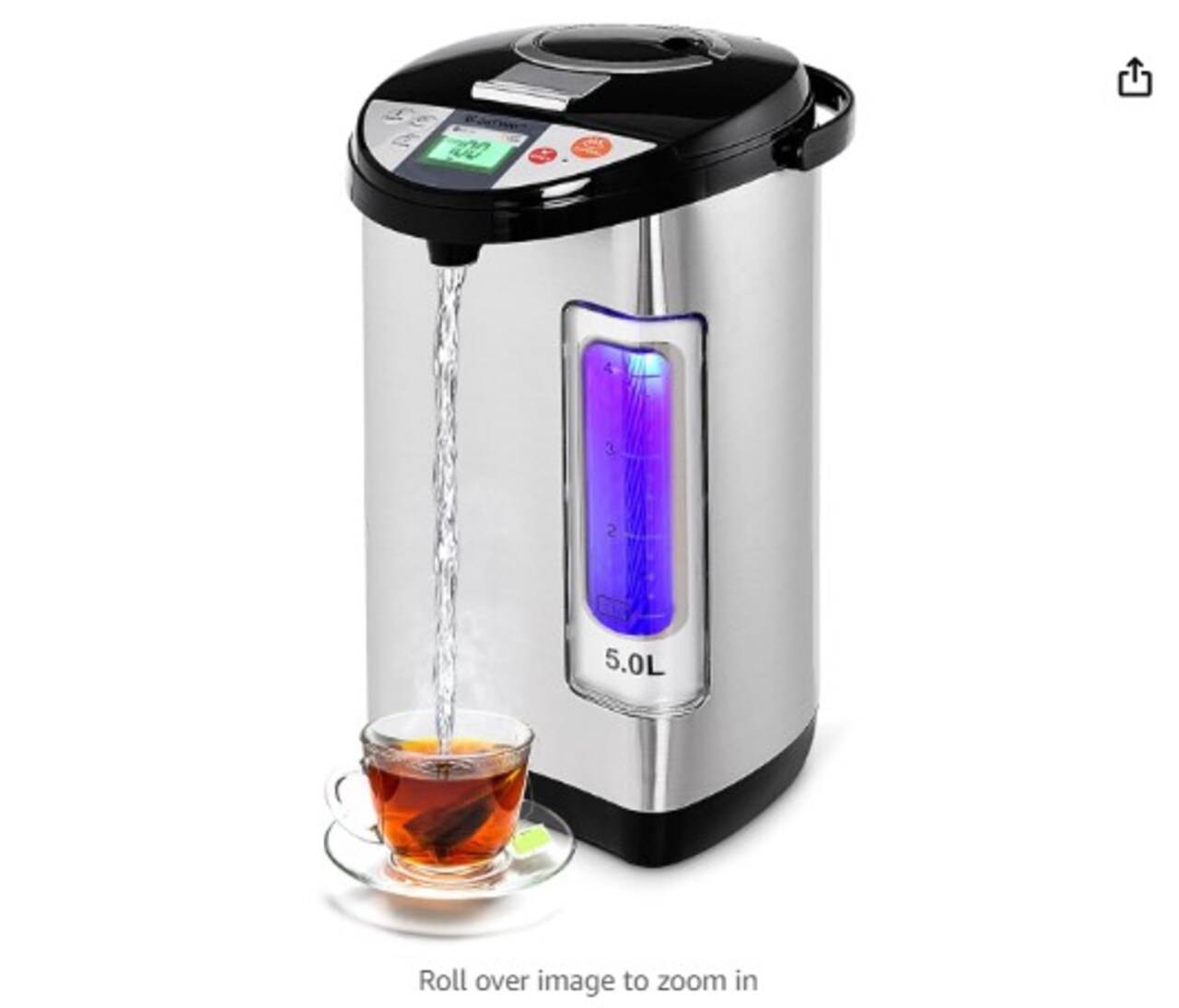 Instant Electric Hot Water Boiler and Warmer, 5-Liter LCD Water Pot with 5  Stage Temperature Settings, Spill-Resistant Safety Lock, Stainless Steel Hot  Water Dispenser